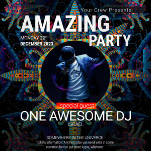 Cyber Venus - Free Party Promotion Materials - Facebook Instagram Post Template - Featured Artist