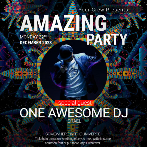 Cyber Venus - Free Party Promotion Materials - Facebook Instagram Post Template - Featured Artist