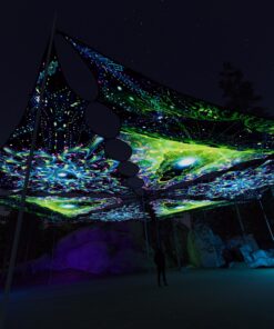 EN-TR01 and EN-TR02 - 6 Triangles Canopy Set - UV-Reactive Flurescent Ceiling Decoration - 3D-Preview