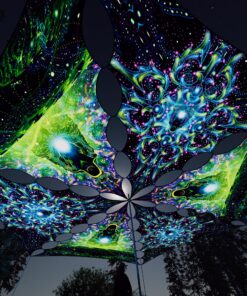 EN-TR01 and EN-TR02 - 6 Triangles Canopy Set - UV-Reactive Flurescent Ceiling Decoration - 3D-Preview