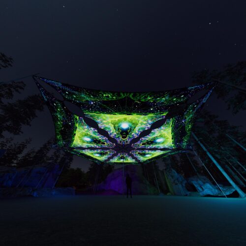 EN-TR01 - 6 Triangles Canopy Set - UV-Reactive Flurescent Ceiling Decoration - 3D-Preview