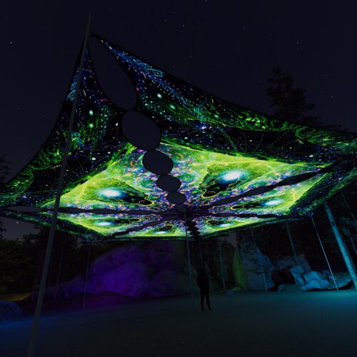 EN-TR01 - 6 Triangles Canopy Set - UV-Reactive Flurescent Ceiling Decoration - 3D-Preview
