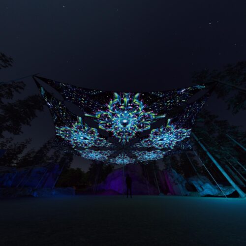 EN-TR02 - 6 Triangles Canopy Set - UV-Reactive Flurescent Ceiling Decoration - 3D-Preview