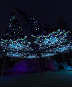 EN-TR02 - 6 Triangles Canopy Set - UV-Reactive Flurescent Ceiling Decoration - 3D-Preview