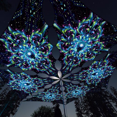 EN-TR02 - 6 Triangles Canopy Set - UV-Reactive Flurescent Ceiling Decoration - 3D-Preview