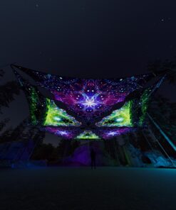 EN-TR03 and EN-TR01 - 6 Triangles Canopy Set - UV-Reactive Flurescent Ceiling Decoration - 3D-Preview