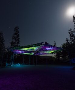 EN-TR03 and EN-TR01 - 6 Triangles Canopy Set - UV-Reactive Flurescent Ceiling Decoration - 3D-Preview