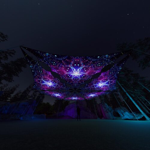 EN-TR03 - 6 Triangles Canopy Set - UV-Reactive Flurescent Ceiling Decoration - 3D-Preview