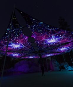 EN-TR03 - 6 Triangles Canopy Set - UV-Reactive Flurescent Ceiling Decoration - 3D-Preview