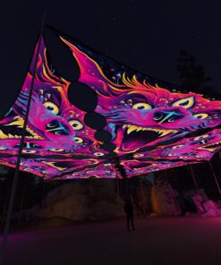 ES-TR01 and ES-TR02 - 6 Triangles Canopy Set - UV-Reactive Flurescent Ceiling Decoration - 3D-Preview