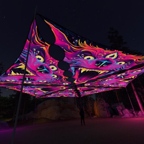 ES-TR01 and ES-TR02 - 6 Triangles Canopy Set - UV-Reactive Flurescent Ceiling Decoration - 3D-Preview