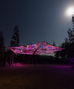 ES-TR01 and ES-TR02 - 6 Triangles Canopy Set - UV-Reactive Flurescent Ceiling Decoration - 3D-Preview