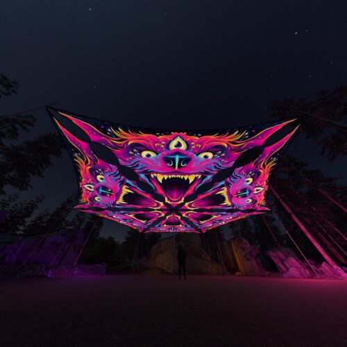 ES-TR01 - 6 Triangles Canopy Set - UV-Reactive Flurescent Ceiling Decoration - 3D-Preview