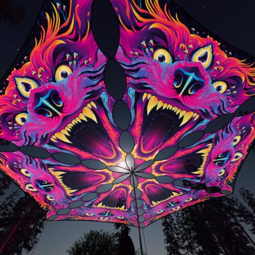 ES-TR01 - 6 Triangles Canopy Set - UV-Reactive Flurescent Ceiling Decoration - 3D-Preview