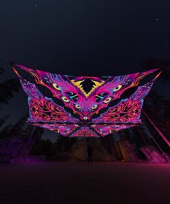 ES-TR02 and ES-TR03 - 6 Triangles Canopy Set - UV-Reactive Flurescent Ceiling Decoration - 3D-Preview