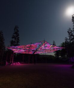 ES-TR02 and ES-TR03 - 6 Triangles Canopy Set - UV-Reactive Flurescent Ceiling Decoration - 3D-Preview