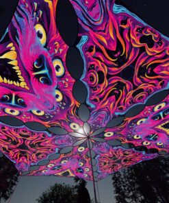 ES-TR02 and ES-TR03 - 6 Triangles Canopy Set - UV-Reactive Flurescent Ceiling Decoration - 3D-Preview