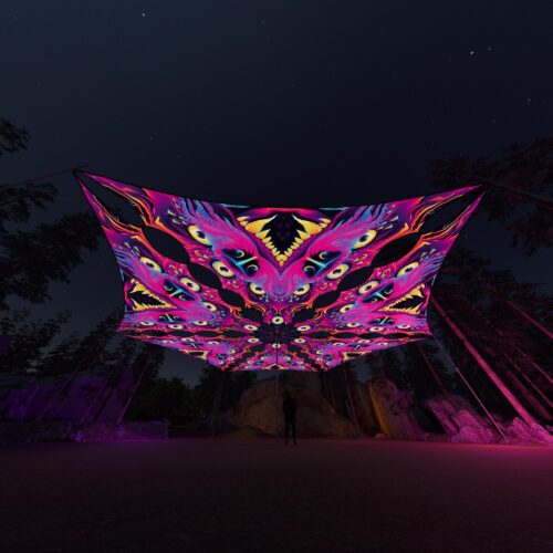 ES-TR02 - 6 Triangles Canopy Set - UV-Reactive Flurescent Ceiling Decoration - 3D-Preview