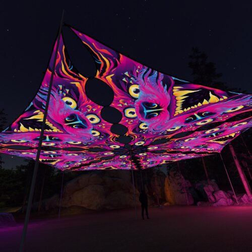 ES-TR02 - 6 Triangles Canopy Set - UV-Reactive Flurescent Ceiling Decoration - 3D-Preview
