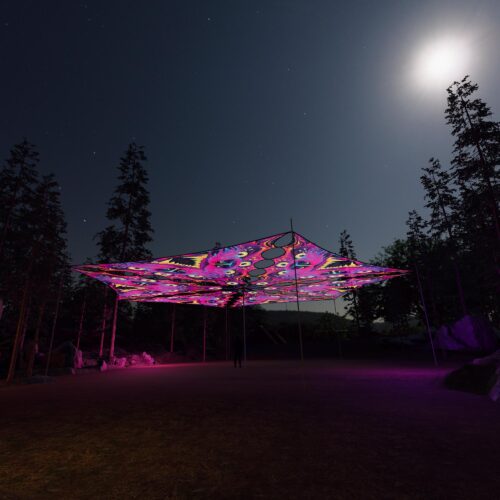 ES-TR02 - 6 Triangles Canopy Set - UV-Reactive Flurescent Ceiling Decoration - 3D-Preview