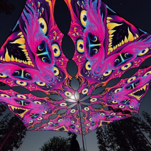 ES-TR02 - 6 Triangles Canopy Set - UV-Reactive Flurescent Ceiling Decoration - 3D-Preview