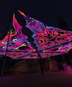 ES-TR03 and ES-TR01 - 6 Triangles Canopy Set - UV-Reactive Flurescent Ceiling Decoration - 3D-Preview