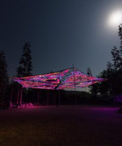 ES-TR03 and ES-TR01 - 6 Triangles Canopy Set - UV-Reactive Flurescent Ceiling Decoration - 3D-Preview