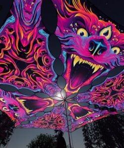 ES-TR03 and ES-TR01 - 6 Triangles Canopy Set - UV-Reactive Flurescent Ceiling Decoration - 3D-Preview