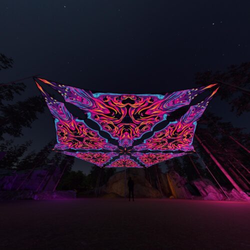 ES-TR03 - 6 Triangles Canopy Set - UV-Reactive Flurescent Ceiling Decoration - 3D-Preview