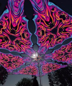 ES-TR03 - 6 Triangles Canopy Set - UV-Reactive Flurescent Ceiling Decoration - 3D-Preview