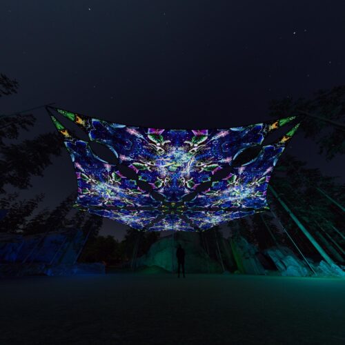 EUK-TR01 - 6 Triangles Canopy Set - UV-Reactive Flurescent Ceiling Decoration - 3D-Preview