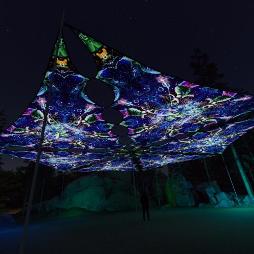 EUK-TR01 - 6 Triangles Canopy Set - UV-Reactive Flurescent Ceiling Decoration - 3D-Preview