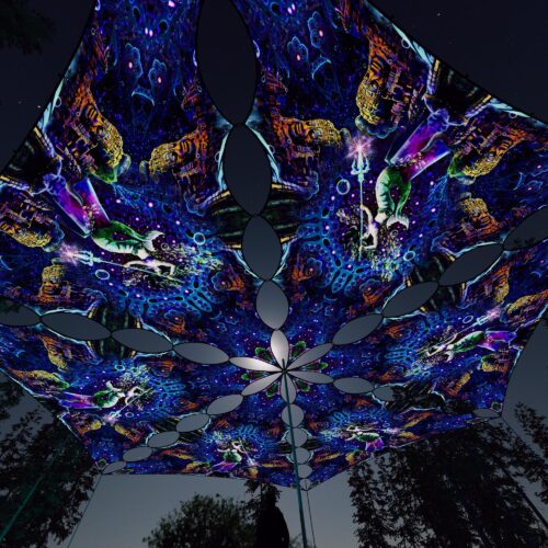 EUK-TR02 - 6 Triangles Canopy Set - UV-Reactive Flurescent Ceiling Decoration - 3D-Preview