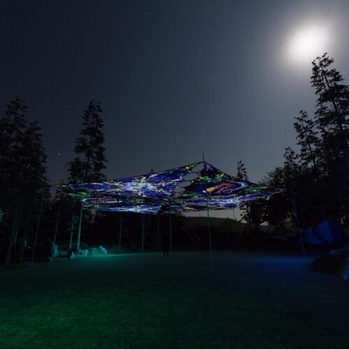 EUK-TR03 and EUK-TR01 - 6 Triangles Canopy Set - UV-Reactive Flurescent Ceiling Decoration - 3D-Preview