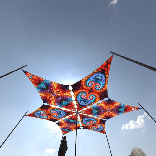 EV-DM01 and EV-DM02 - 6 Diamonds Canopy Set - UV-Reactive Flurescent Ceiling Decoration - 3D-Preview