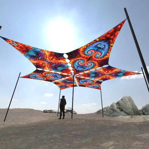 EV-DM01 and EV-DM02 - 6 Diamonds Canopy Set - UV-Reactive Flurescent Ceiling Decoration - 3D-Preview