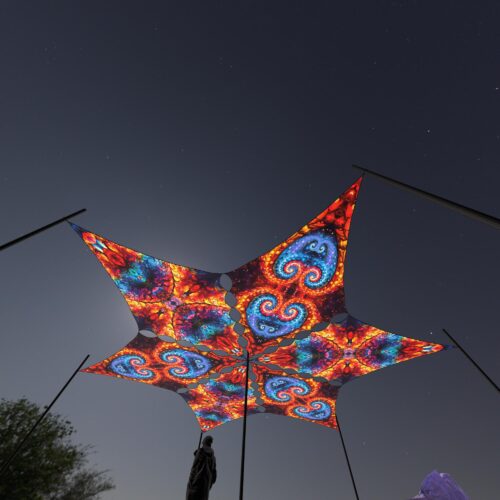 EV-DM01 and EV-DM02 - 6 Diamonds Canopy Set - UV-Reactive Flurescent Ceiling Decoration - 3D-Preview