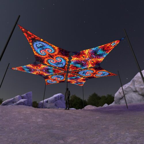 EV-DM01 and EV-DM02 - 6 Diamonds Canopy Set - UV-Reactive Flurescent Ceiling Decoration - 3D-Preview