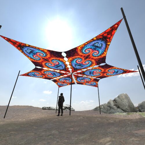 EV-DM01 - 6 Diamonds Canopy Set - UV-Reactive Flurescent Ceiling Decoration - 3D-Preview