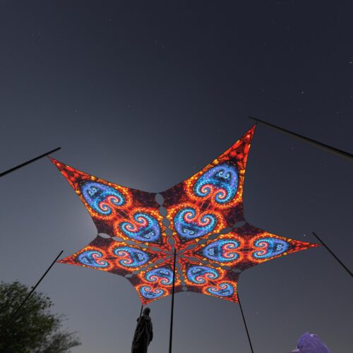 EV-DM01 - 6 Diamonds Canopy Set - UV-Reactive Flurescent Ceiling Decoration - 3D-Preview