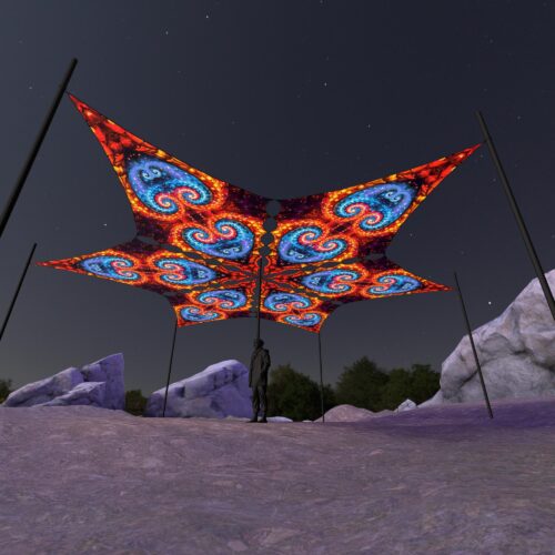 EV-DM01 - 6 Diamonds Canopy Set - UV-Reactive Flurescent Ceiling Decoration - 3D-Preview