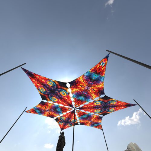 EV-DM02 and EV-DM03 - 6 Diamonds Canopy Set - UV-Reactive Flurescent Ceiling Decoration - 3D-Preview