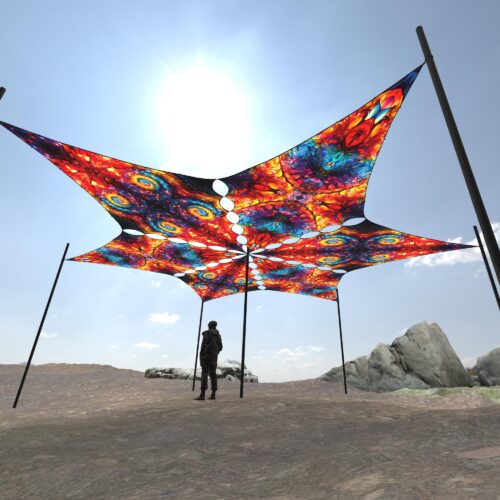 EV-DM02 and EV-DM03 - 6 Diamonds Canopy Set - UV-Reactive Flurescent Ceiling Decoration - 3D-Preview