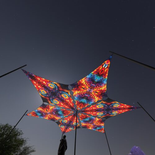 EV-DM02 and EV-DM03 - 6 Diamonds Canopy Set - UV-Reactive Flurescent Ceiling Decoration - 3D-Preview