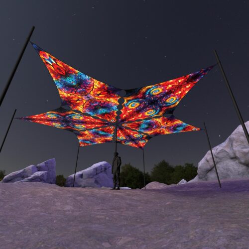 EV-DM02 and EV-DM03 - 6 Diamonds Canopy Set - UV-Reactive Flurescent Ceiling Decoration - 3D-Preview