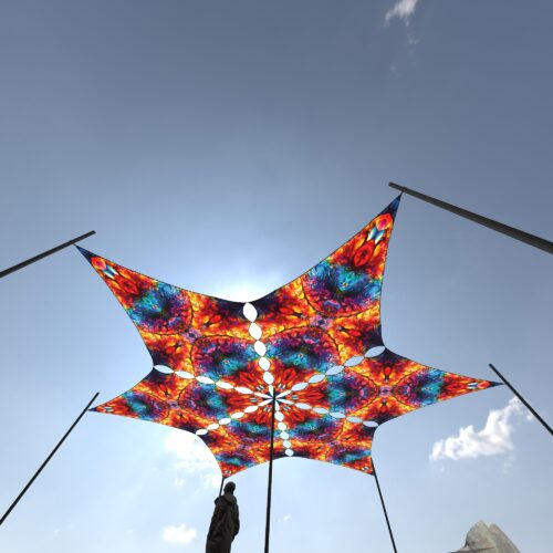 EV-DM02 - 6 Diamonds Canopy Set - UV-Reactive Flurescent Ceiling Decoration - 3D-Preview