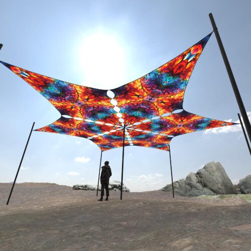 EV-DM02 - 6 Diamonds Canopy Set - UV-Reactive Flurescent Ceiling Decoration - 3D-Preview