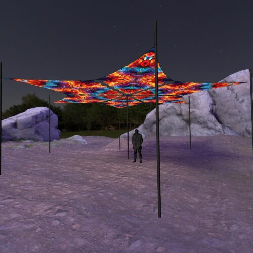 EV-DM02 - 6 Diamonds Canopy Set - UV-Reactive Flurescent Ceiling Decoration - 3D-Preview