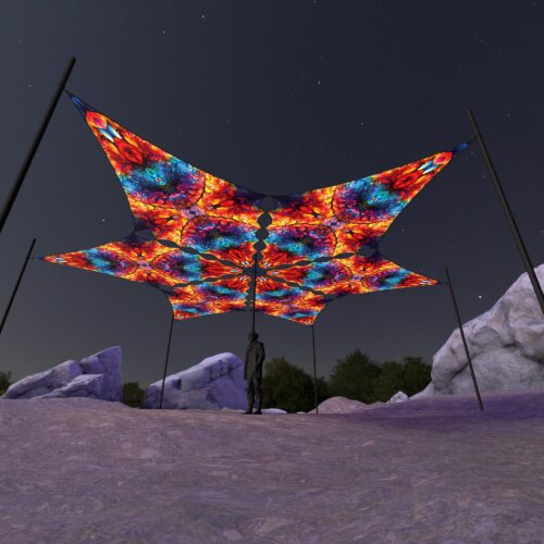 EV-DM02 - 6 Diamonds Canopy Set - UV-Reactive Flurescent Ceiling Decoration - 3D-Preview