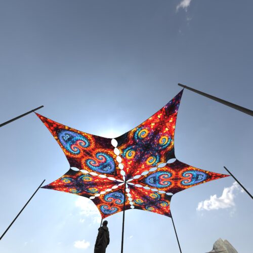 EV-DM03 and EV-DM01 - 6 Diamonds Canopy Set - UV-Reactive Flurescent Ceiling Decoration - 3D-Preview